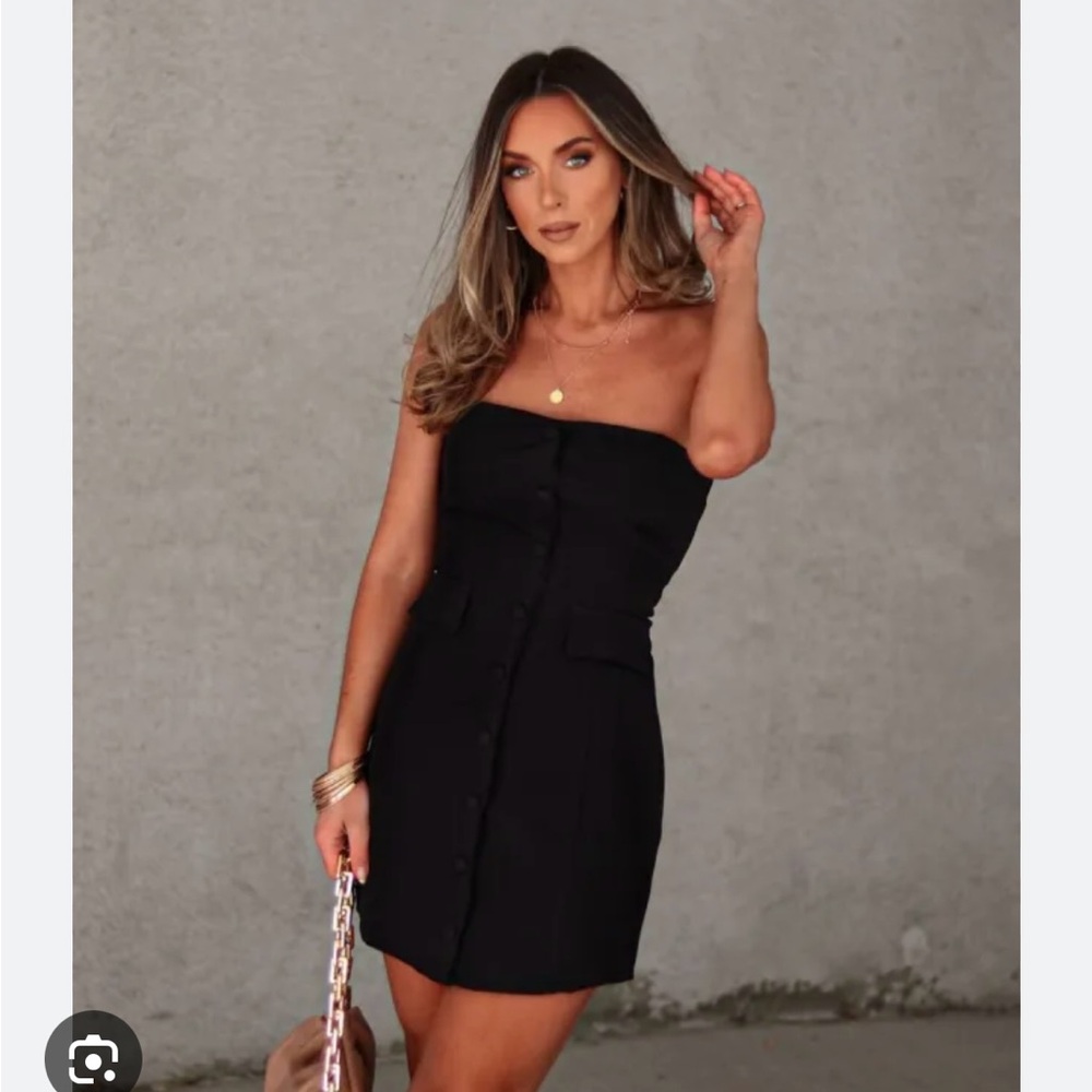 Vici Black Strapless Mini Dress